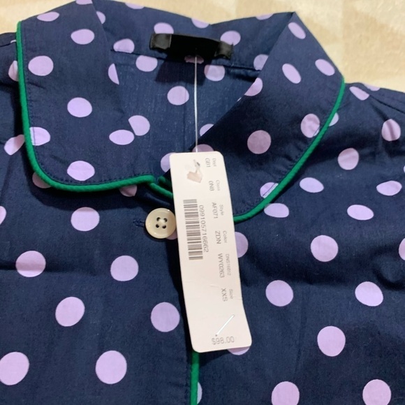 J crew purple dreamy polka dot pajama top - Picture 2 of 4